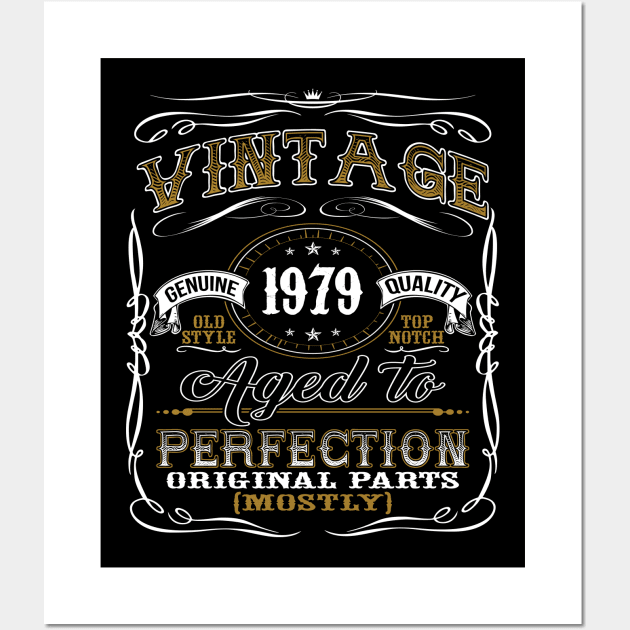 Vintage 1979 Shirt 40th Birthday Gift Fortieth Bday T Shirt Wall Art by jMvillszz